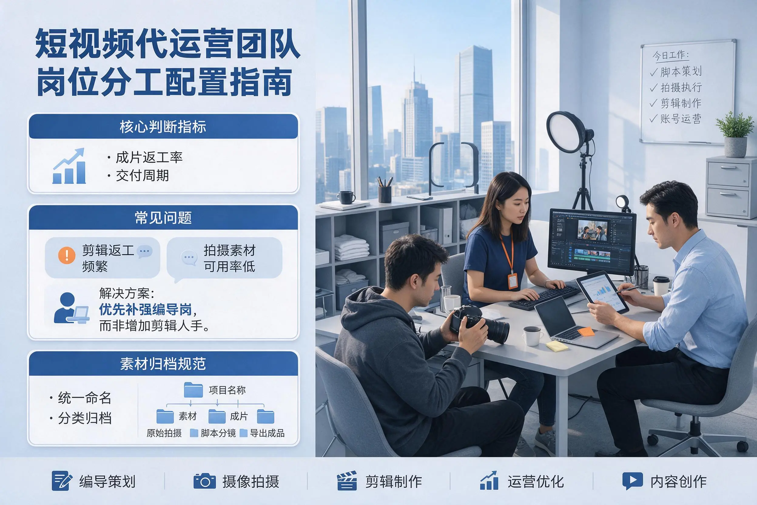 短视频代运营团队如何配置?雅安企业岗位分工科普说明