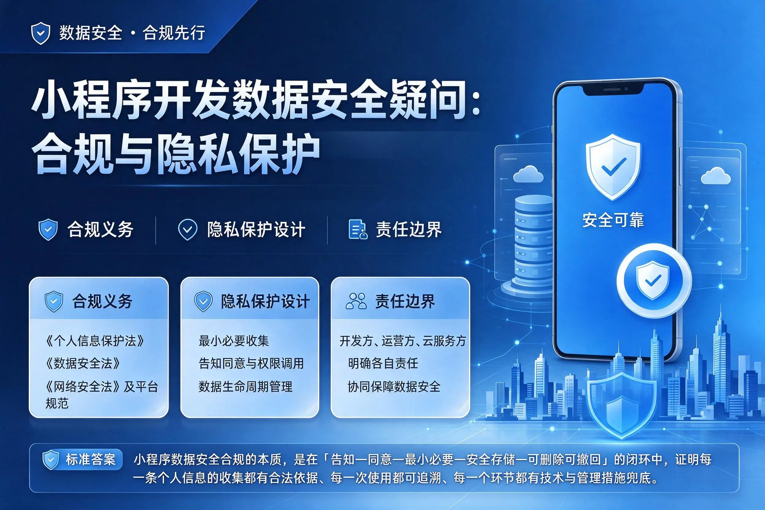 雅安小程序开发数据安全疑问:合规与隐私保护