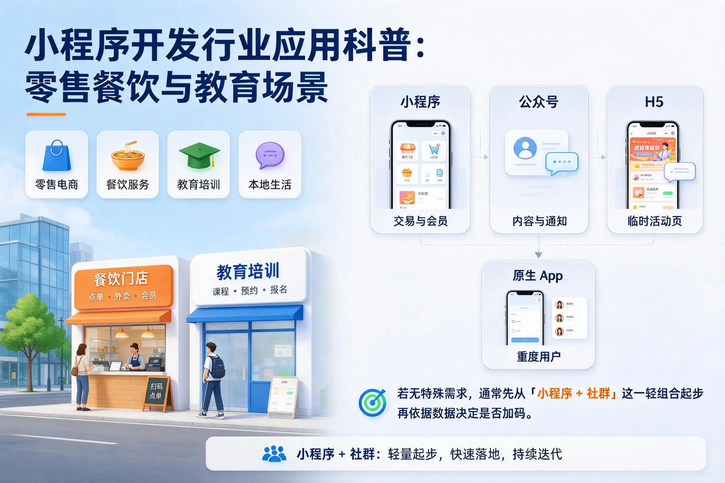 雅安小程序开发行业应用科普:零售餐饮与教育场景