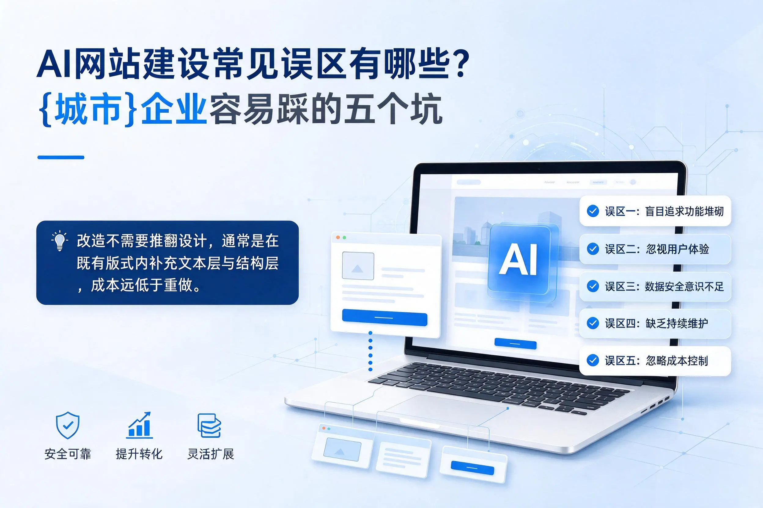 AI网站建设常见误区有哪些？雅安企业容易踩的五个坑