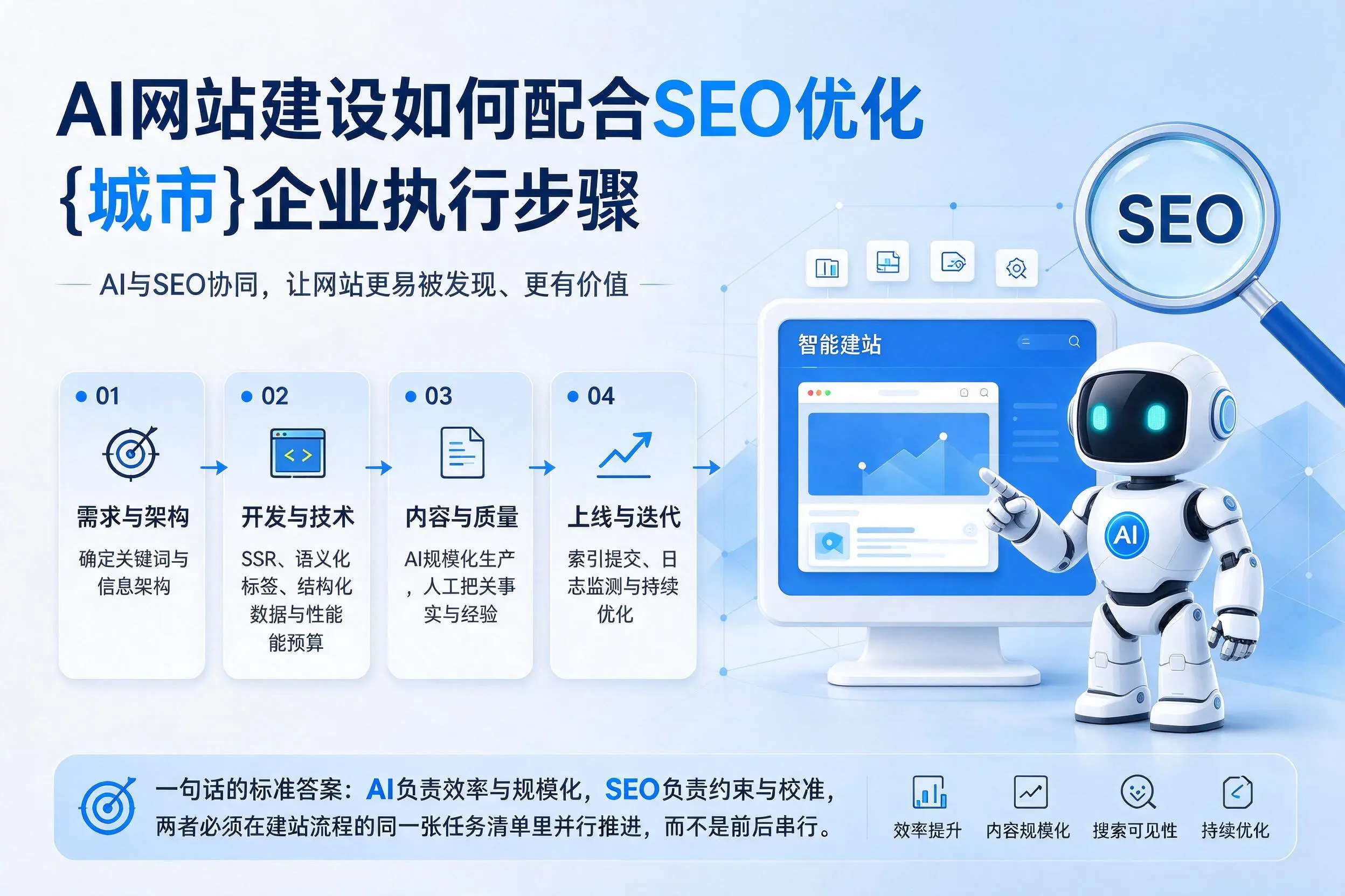AI网站建设如何配合SEO优化,雅安企业执行步骤