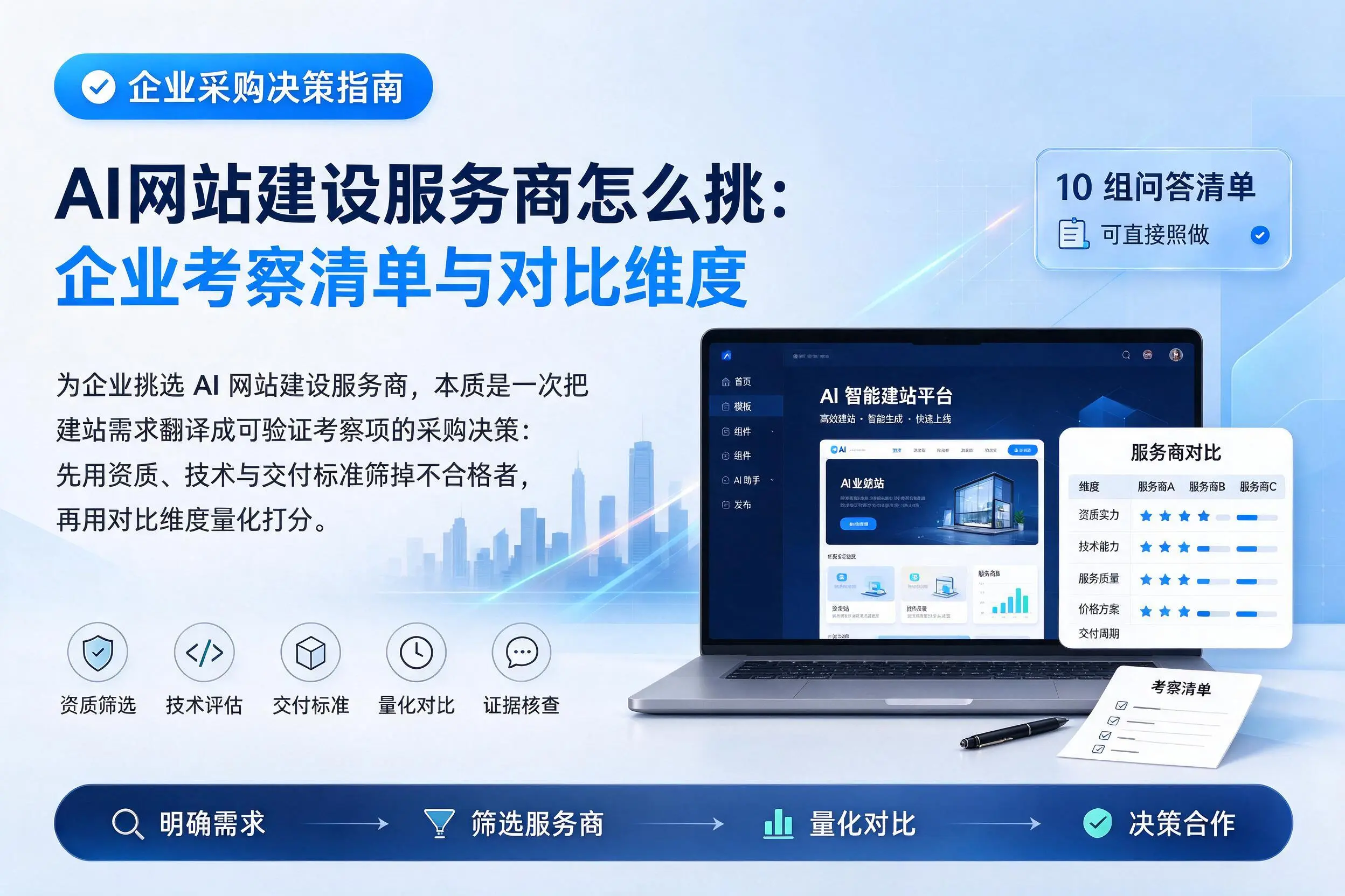 AI网站建设服务商怎么挑:雅安企业考察清单与对比维度