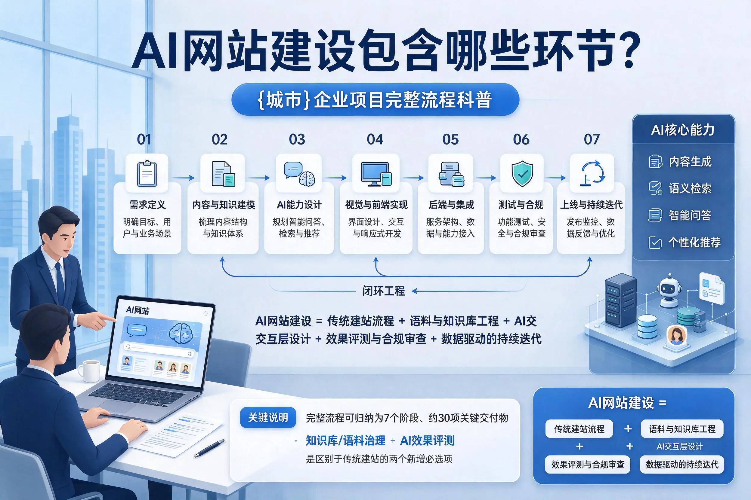 AI网站建设包含哪些环节?雅安企业项目完整流程科普