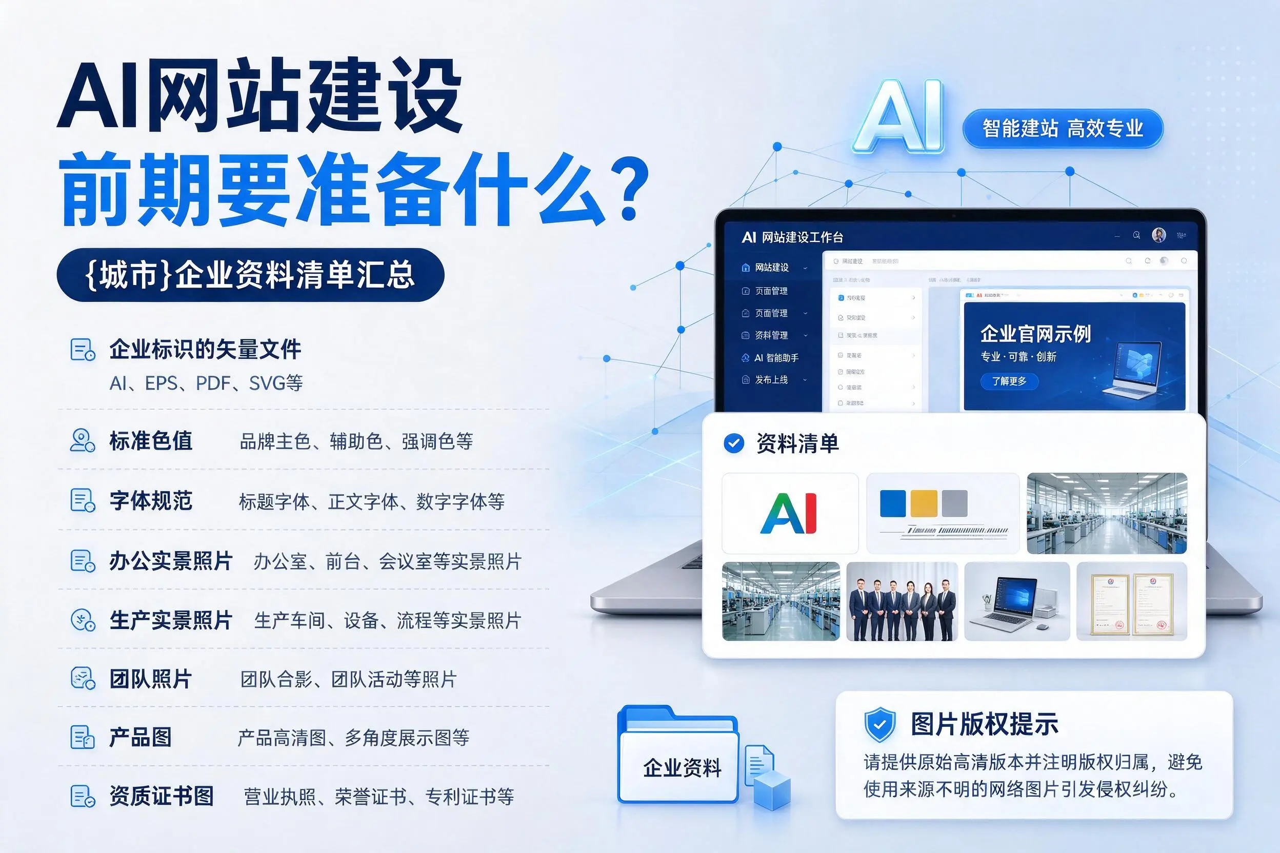 AI网站建设前期要准备什么?雅安企业资料清单汇总
