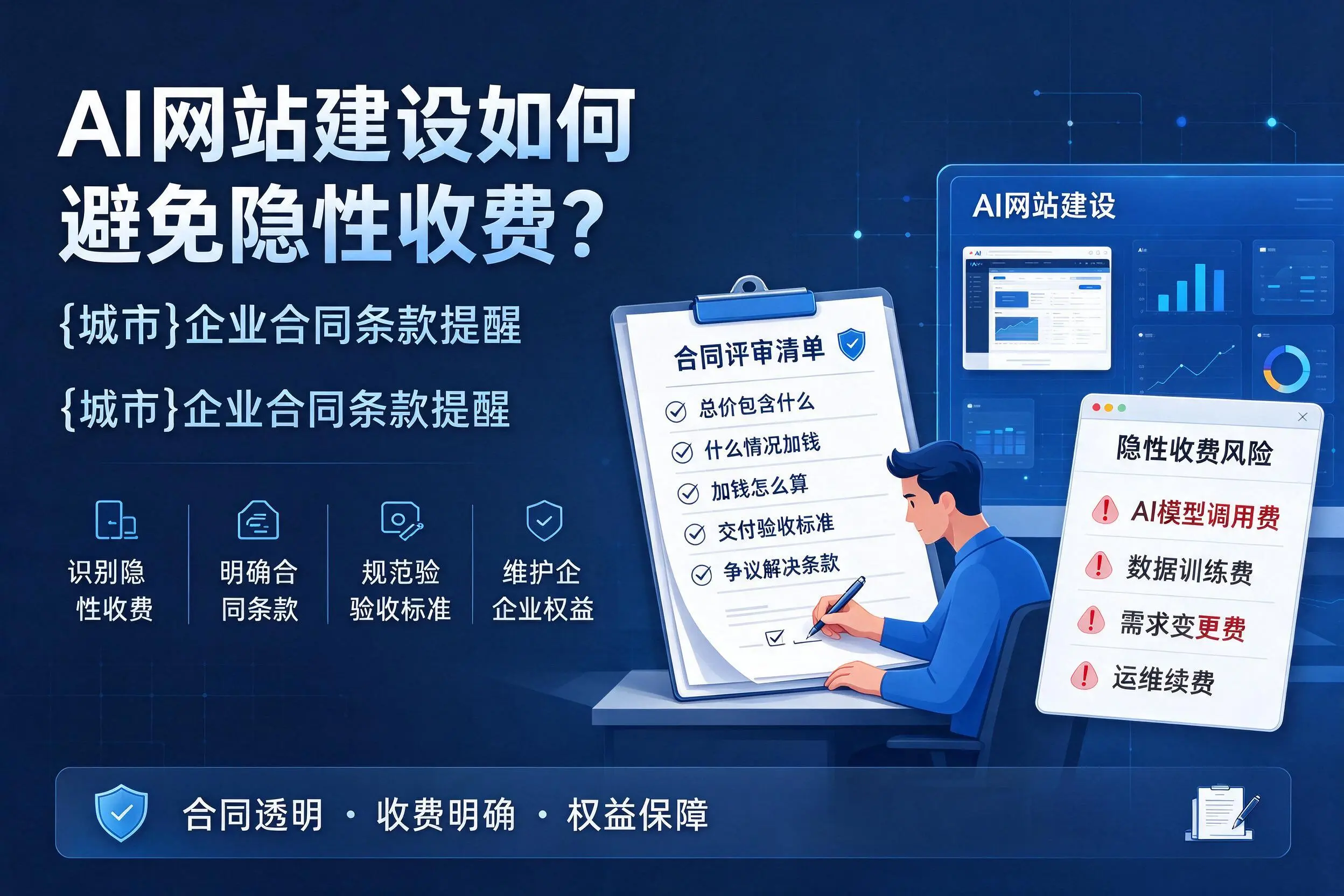 AI网站建设如何避免隐性收费?雅安企业合同条款提醒